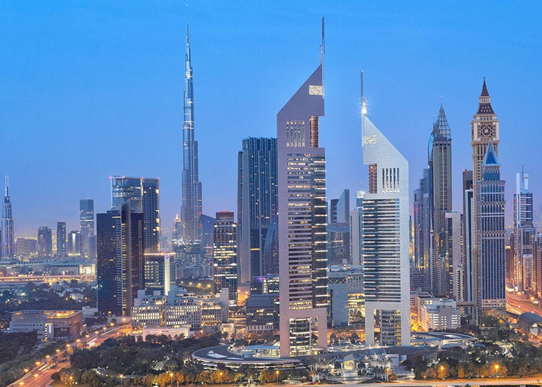 Tower of Jumeirah Hotel with a height of 309 meters