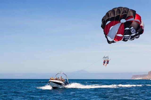 parasailing; Experience flying over Mediterranean waters